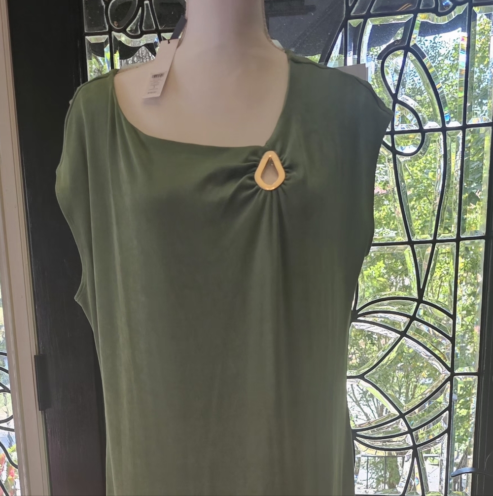 Salted Lime Green Women's Sleeveless Dress